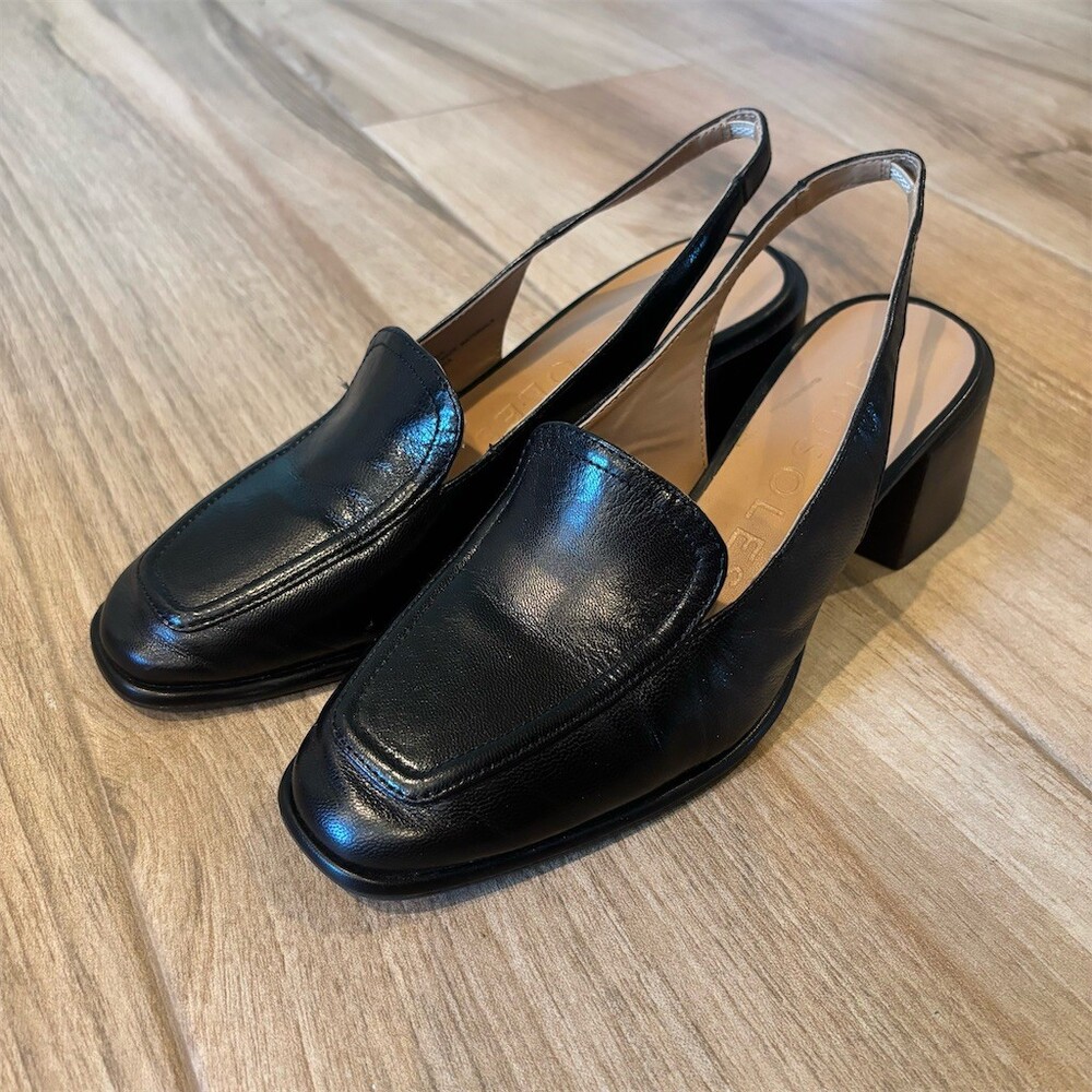 Aerosoles Arlo Slingback Loafer Pumps Womens Size 8M Black Block Heel